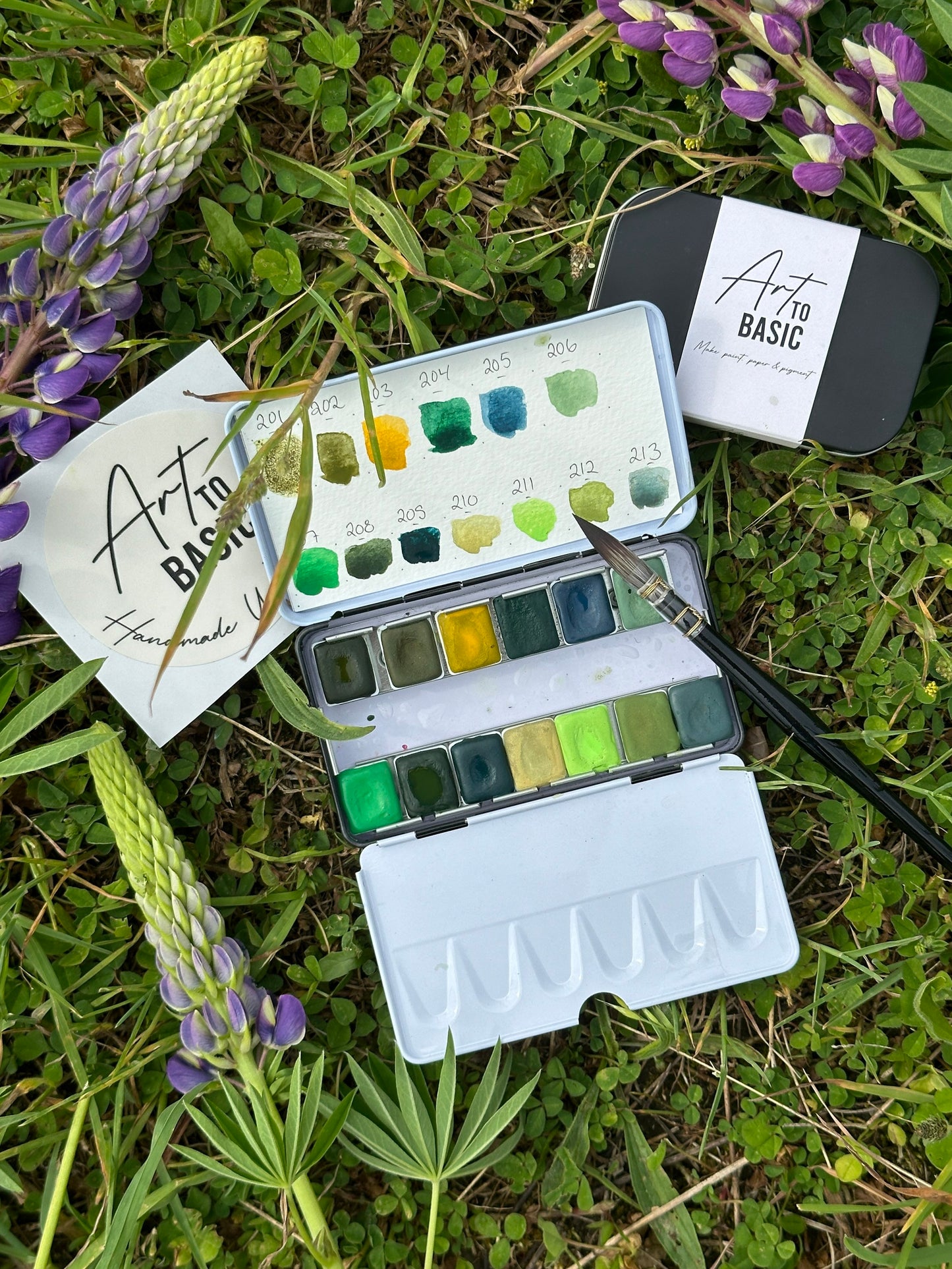 The Green Palette of Time 2024, 12 + 1 half pans