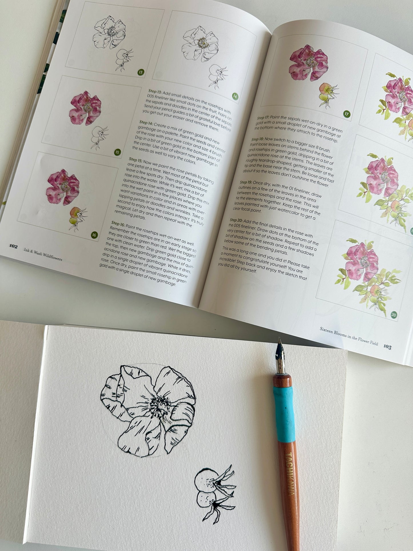 The ink & wash Wildflowers Palette